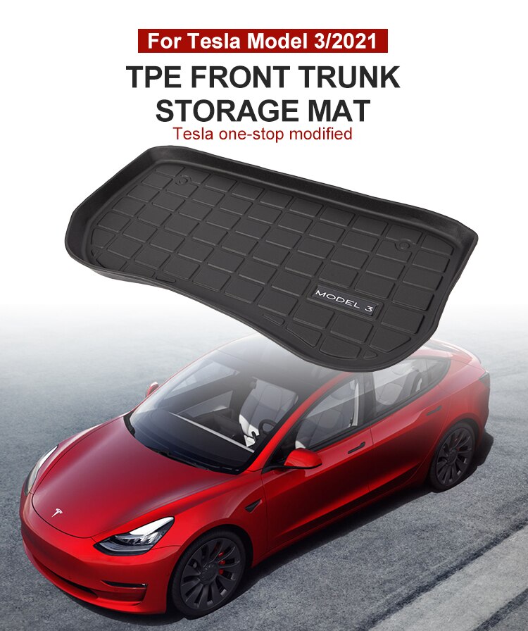 Heenvn New Model3 Car Front Trunk Mat for Tesla Model 3 2021 Accessories TPE Mats Waterproof Wearable Cargo Tray Storage Pads Heenvn New Model3 Car Front Trunk Mat for Tesla Model 3 2021 Accessories TPE Mats Waterproof Wearable Cargo Tray Storage Pads