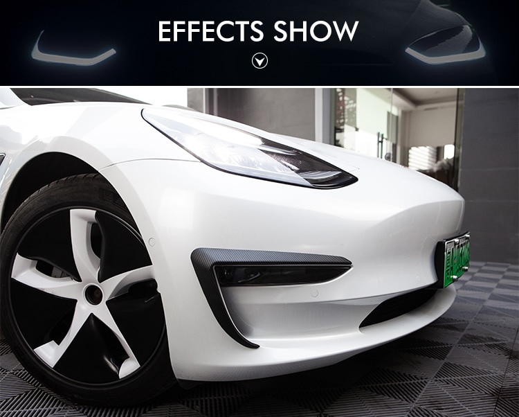 Model3 Tesla Front Blade Trim For Tesla Model 3 2021 Accessories ABS Carbon Fiber Car Accessories Tesla Model Three