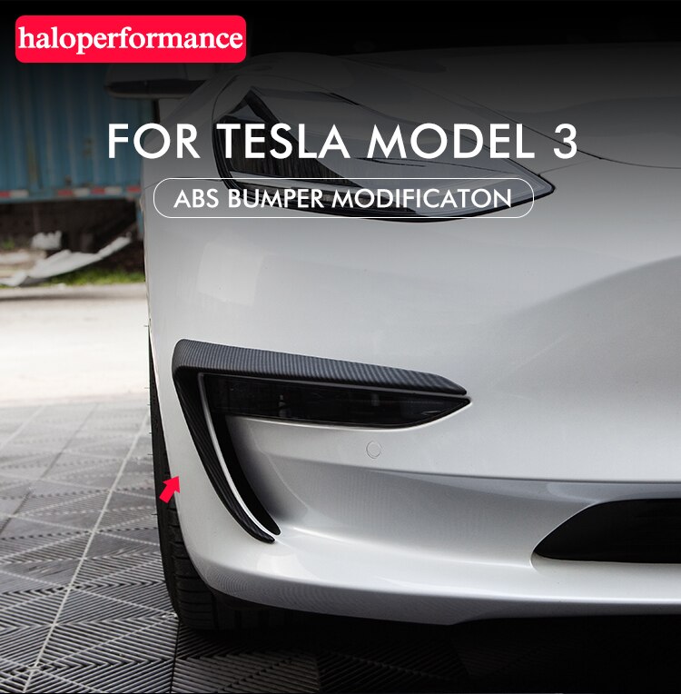 Model3 Tesla Front Blade Trim For Tesla Model 3 2021 Accessories ABS Carbon Fiber Car Accessories Tesla Model Three