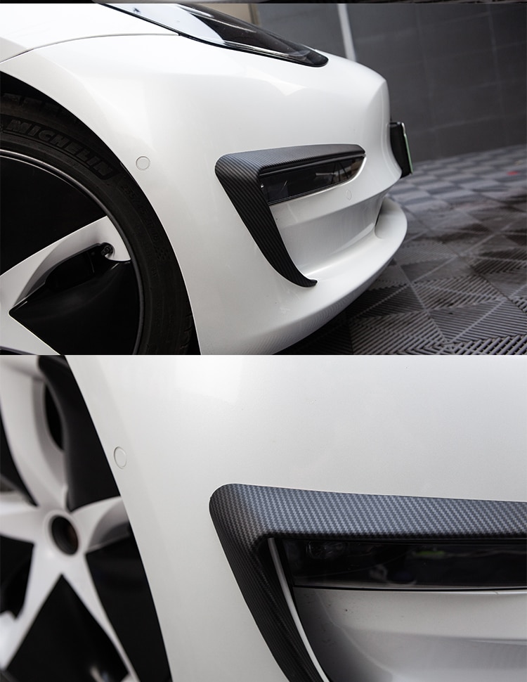 Model3 Tesla Front Blade Trim For Tesla Model 3 2021 Accessories ABS Carbon Fiber Car Accessories Tesla Model Three