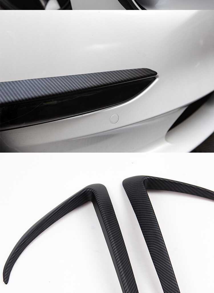 Model3 Tesla Front Blade Trim For Tesla Model 3 2021 Accessories ABS Carbon Fiber Car Accessories Tesla Model Three