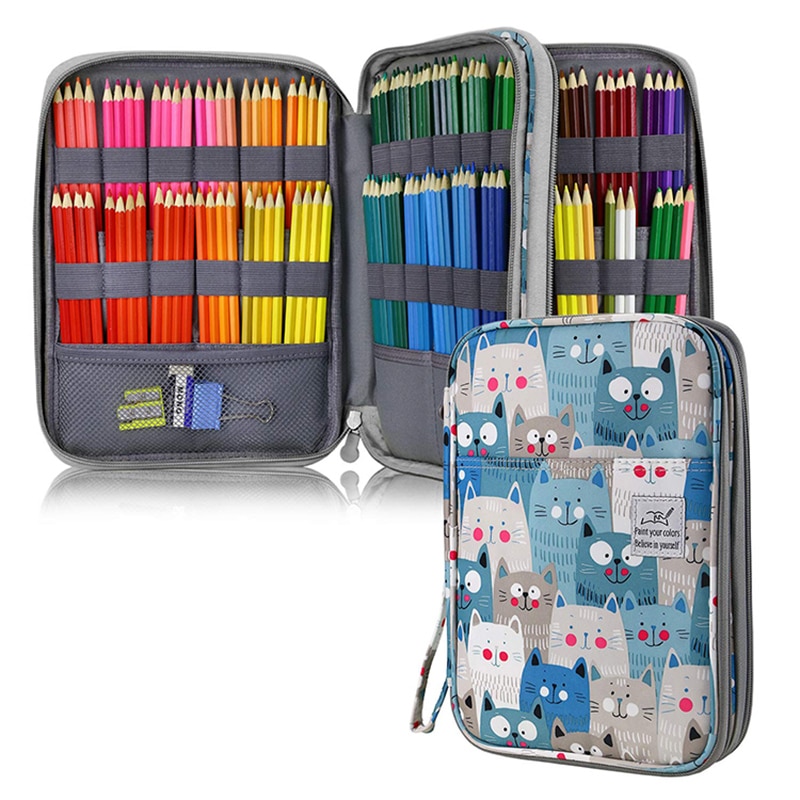 96/192 Holes Cat Pencil Case School for Girls Boys Large Capacity Cartridge Supplies Cute Kawaii Pen Bag Big Stationery Box Kit 96/192 Holes Cat Pencil Case School for Girls Boys Large Capacity Cartridge Supplies Cute Kawaii Pen Bag Big Stationery Box Kit