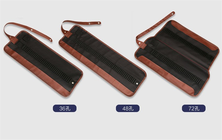 36/48/72 Holes Penalty Pencil Case School Canvas Roll Pouch Makeup Comestic Brown Brush Pen Storage Pecncil Box Estuches School 36/48/72 Holes Penalty Pencil Case School Canvas Roll Pouch Makeup Comestic Brown Brush Pen Storage Pecncil Box Estuches School