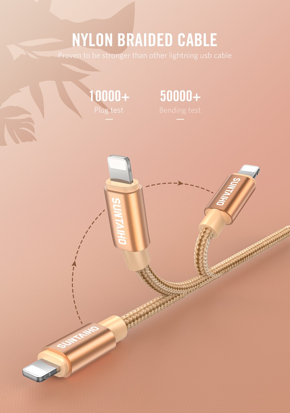 Suntaiho 2.4A USB Cable for iphone Charger cable XS max Xr X USB Fast Charging Cable for iPhone 8 7 6 5s Plus Phone Charger Cord