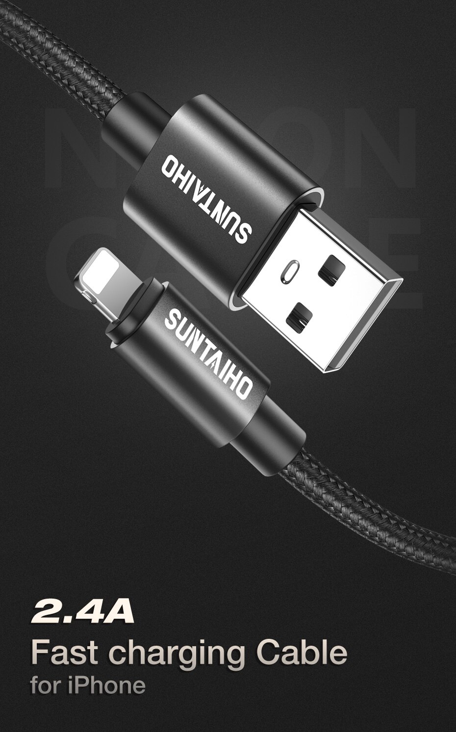 Suntaiho 2.4A USB Cable for iphone Charger cable XS max Xr X USB Fast Charging Cable for iPhone 8 7 6 5s Plus Phone Charger Cord