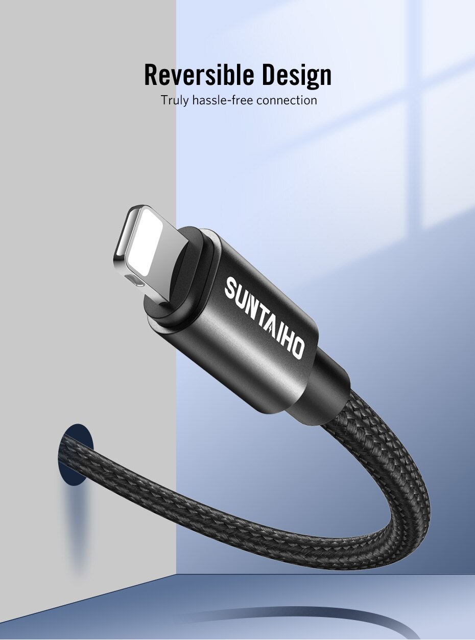 Suntaiho 2.4A USB Cable for iphone Charger cable XS max Xr X USB Fast Charging Cable for iPhone 8 7 6 5s Plus Phone Charger Cord