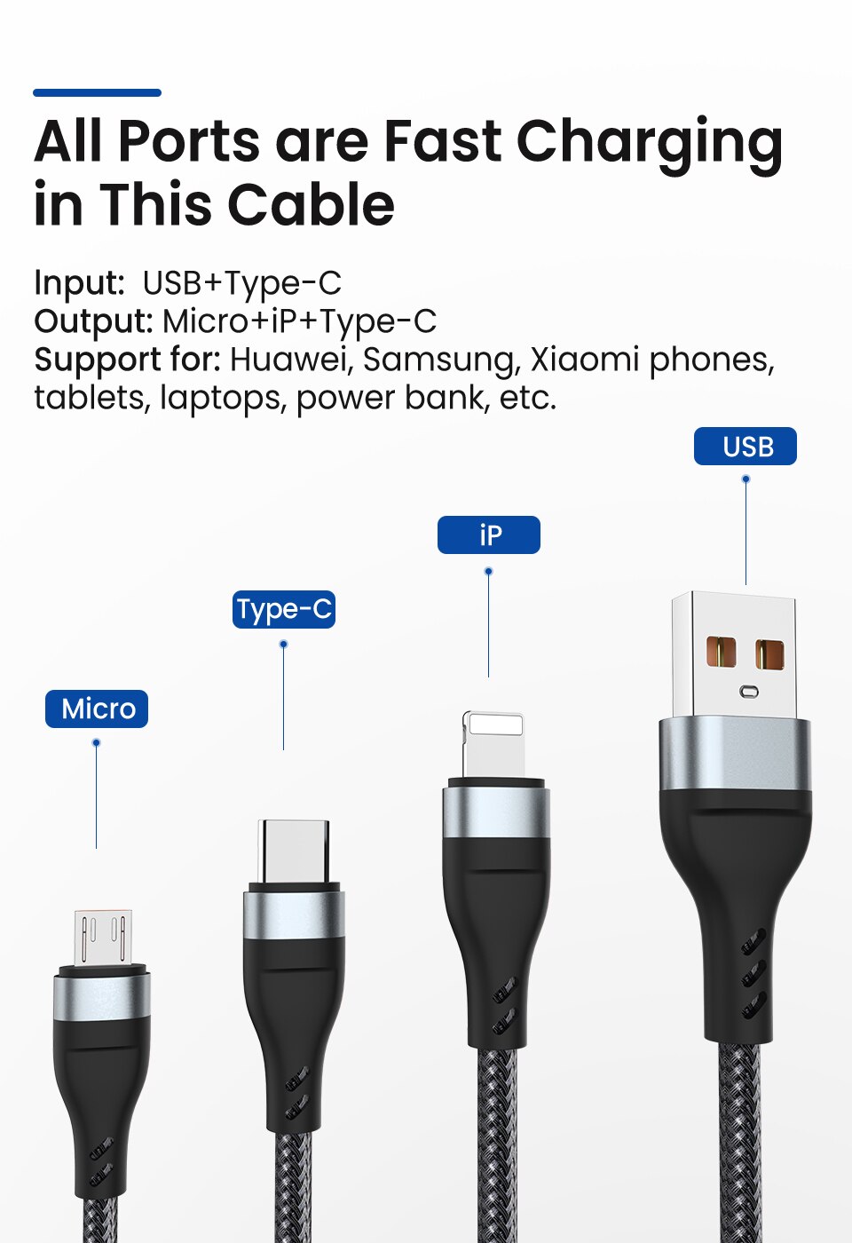 6A 3 in 1 SuperCharging Cable Micro USB Type-C Fast Charger Micro USB Type-C Data Cable For iPhone 14 13 Samsung Xiaomi Huawei 6A 3 in 1 SuperCharging Cable Micro USB Type-C Fast Charger Micro USB Type-C Data Cable For iPhone 14 13 Samsung Xiaomi Huawei