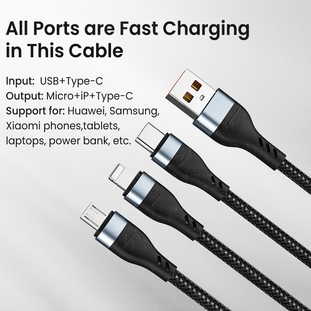 6A 3 in 1 SuperCharging Cable Micro USB Type-C Fast Charger Micro USB Type-C Data Cable For iPhone 14 13 Samsung Xiaomi Huawei 6A 3 in 1 SuperCharging Cable Micro USB Type-C Fast Charger Micro USB Type-C Data Cable For iPhone 14 13 Samsung Xiaomi Huawei