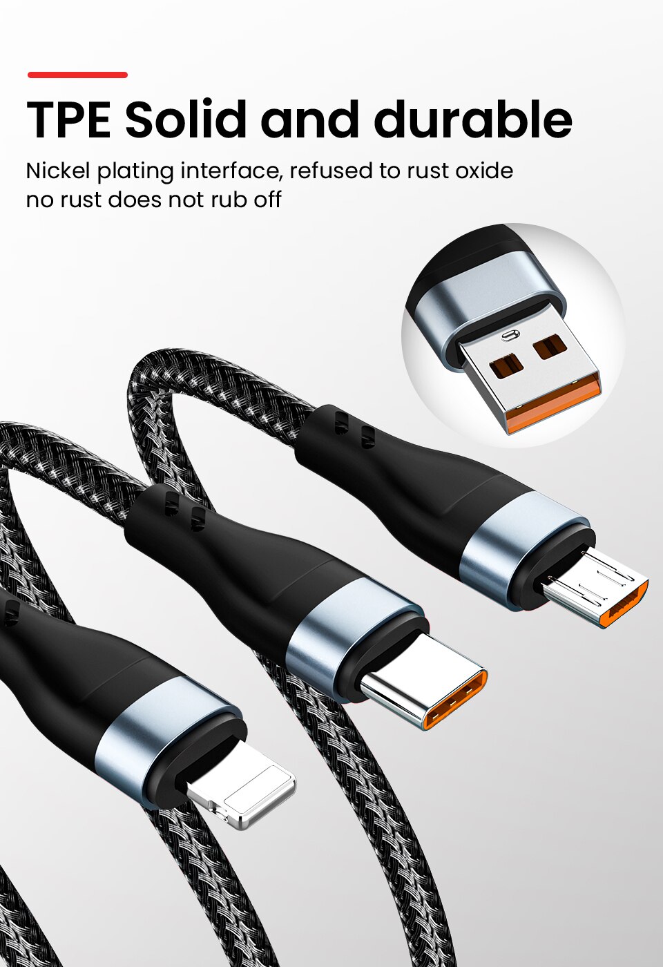 6A 3 in 1 SuperCharging Cable Micro USB Type-C Fast Charger Micro USB Type-C Data Cable For iPhone 14 13 Samsung Xiaomi Huawei 6A 3 in 1 SuperCharging Cable Micro USB Type-C Fast Charger Micro USB Type-C Data Cable For iPhone 14 13 Samsung Xiaomi Huawei