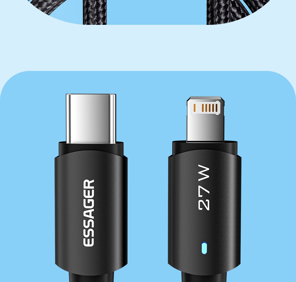 Essager USB C Cable For IPhone 14 13 12 11 pro Max XS 20W Fast Charging Cable Type C To Lighting Date Wire For iPad Macbook