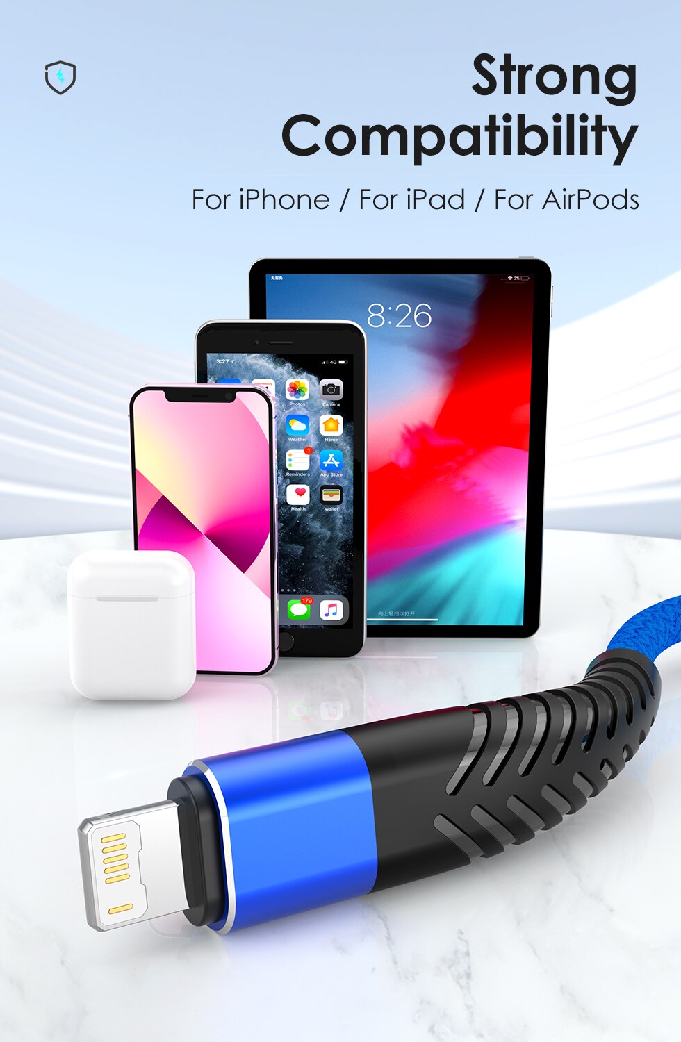 USB Cable For iPhone 13 14 11 12 Pro Max Xs X XR 6s 7 8 Plus SE Apple iPad 3A Fast Charging Data Cord Mobile Phone Charger Wire