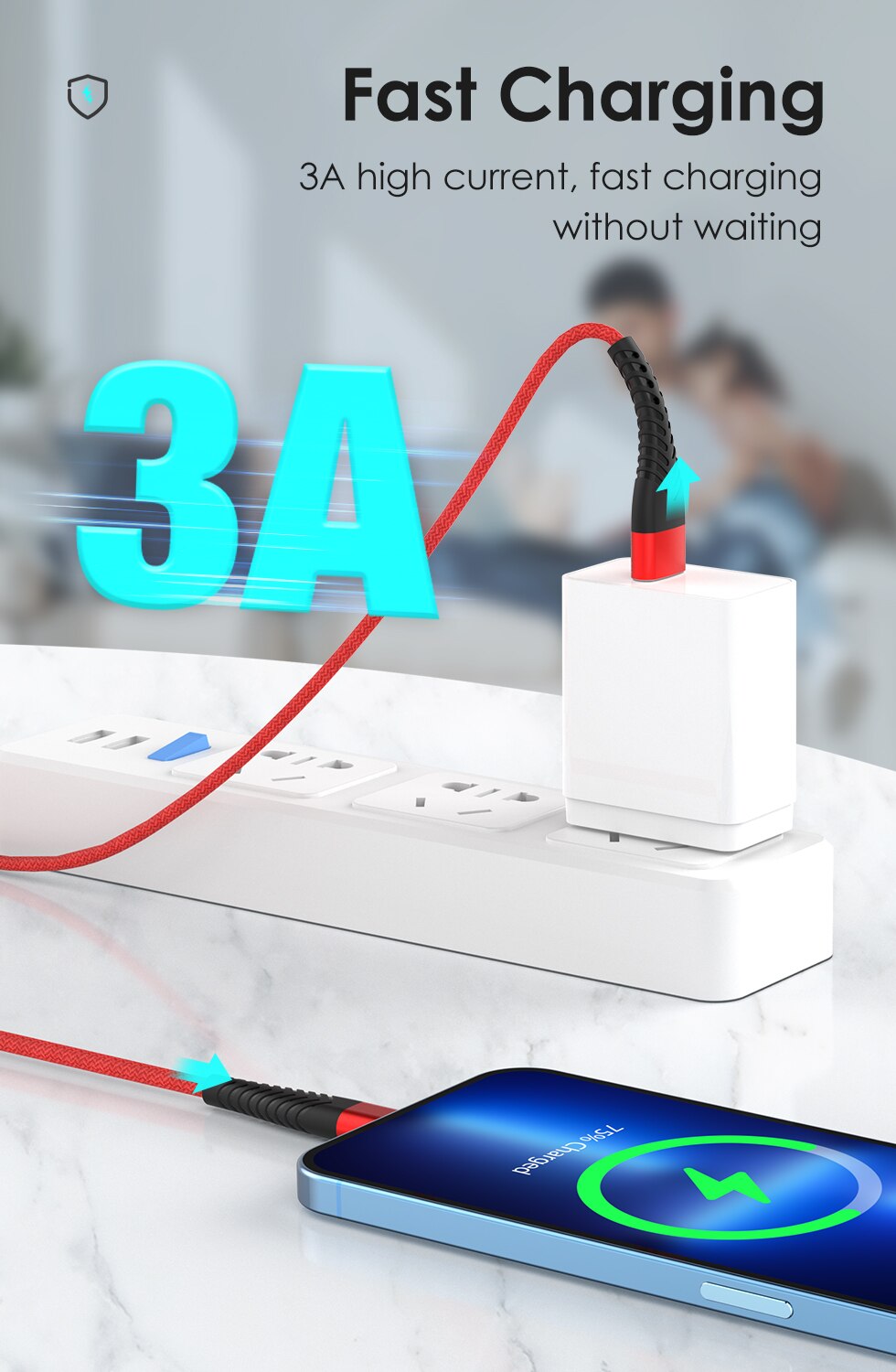 3A Fast Charging USB Charger Cable For iPhone 13 14 12 11 Pro Max Xs X 8 7 6 6s Plus SE iPad Origin Lead 3m Data Long Wire Cord