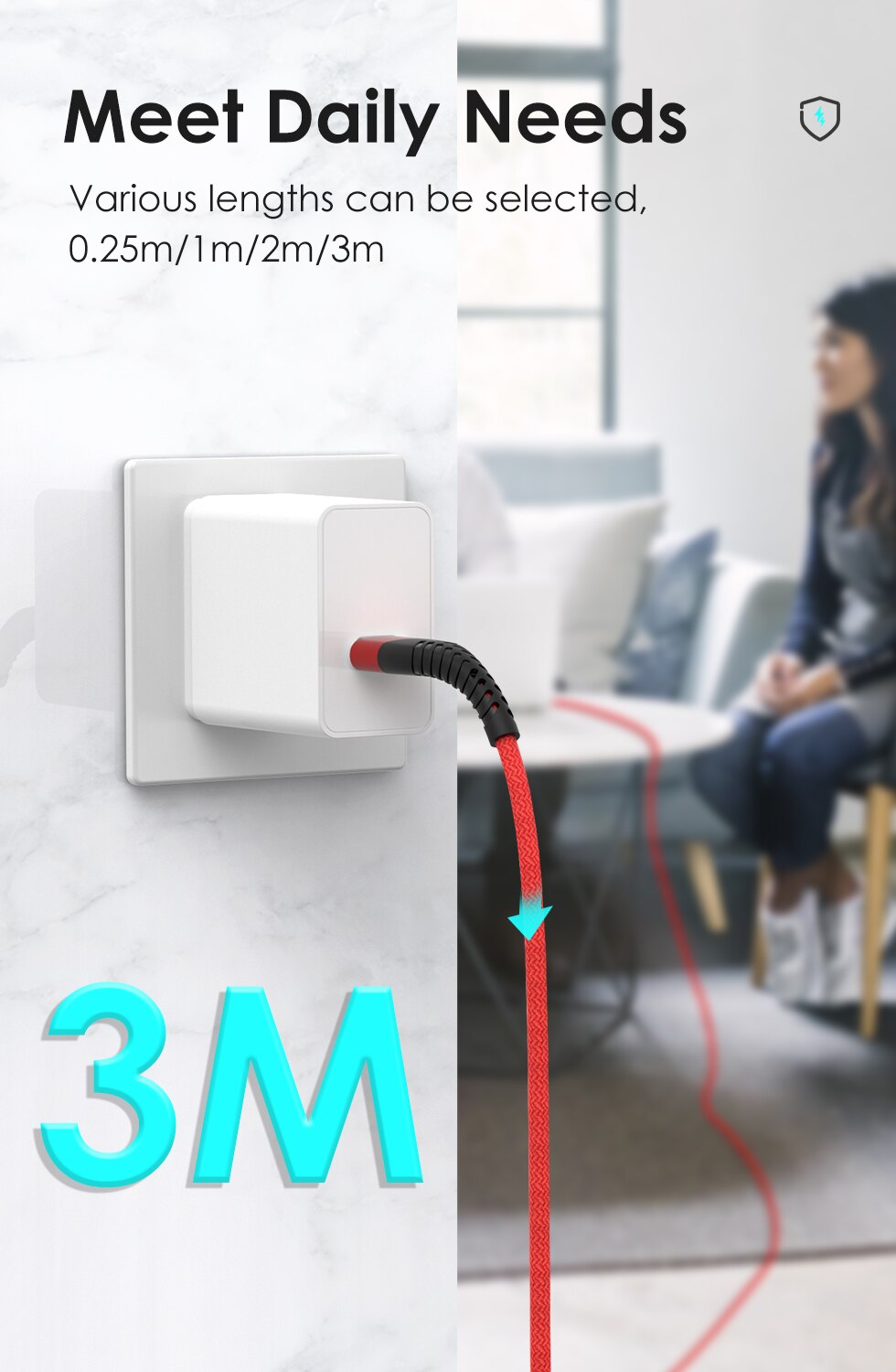 3A Fast Charging USB Charger Cable For iPhone 13 14 12 11 Pro Max Xs X 8 7 6 6s Plus SE iPad Origin Lead 3m Data Long Wire Cord