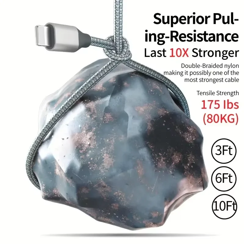 LAIHONEN  Nylon Braided USB A To Lightning MFi Certified 1m 2m 3m Cable for iPhone 11 12 13 14 Pro XS Max XR X 6S 7 8 Plus SE